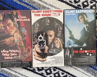 Clint Eastwood 70s VHS Movie Lot * Dirty Harry The Enforcer | The Gauntlet | Any Which Way You Can