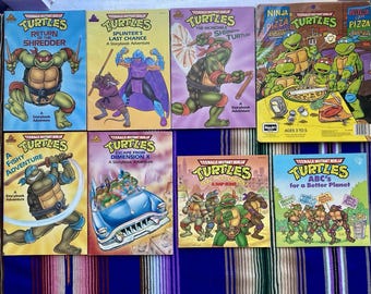 Vintage Teenage Mutant Ninja Turtles Lot of 7 Story Books & 1