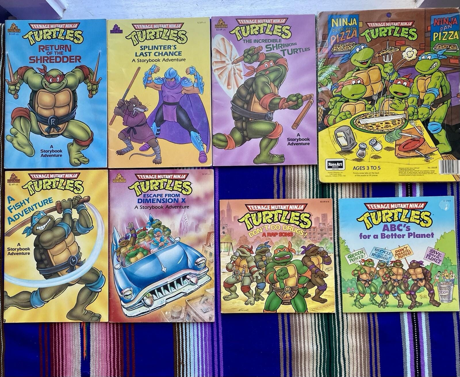 STREET 7冊 Vintage Teenage Mutant Ninja Turtles Lot of 7 Story Books & 1