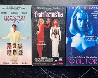 Death Becomes Her, To Die For, I Love You To Death VHS Lot 90s Dark Comedy Humor Cult