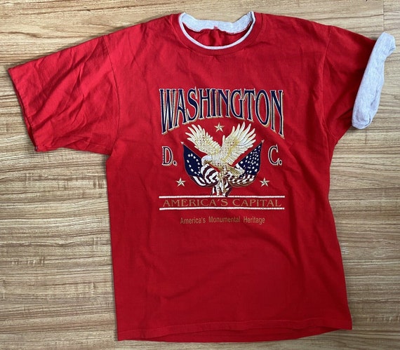 Vintage 90s Washington DC America's Capital Red &… - image 2