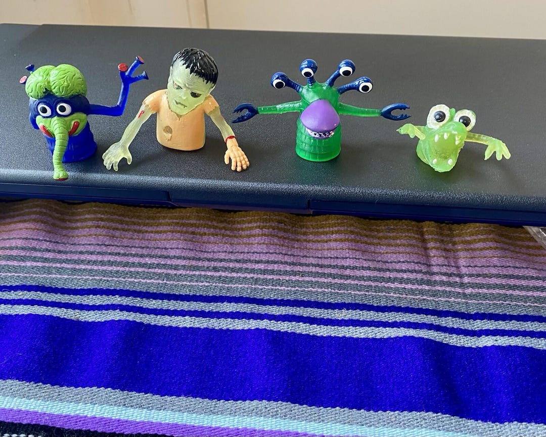 Vintage 90s Monster Finger Puppet Toys by ACC * Frankenstein