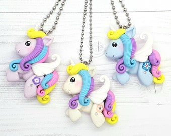 Rainbow Unicorn Necklace (1 piece) MADE TO COMMISSION