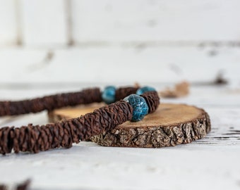 TRIBAL BOHO leather necklace, exclusive leather necklace, african and tribal leather CHOKER, ethnic leather necklace, spanish leather
