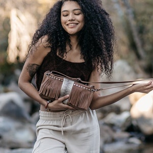 Bolso de Piel con Flecos, Bolso Bandolera con Flecos, Bandolera Piel Flecos,  Bolso Cuero Mujer Vintage, Bandolera Baguette  Cuero Serpiente