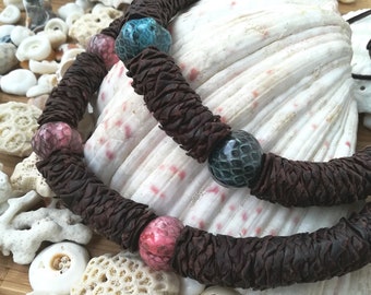 TRIBAL BOHO leather necklace, exclusive leather necklace, african and tribal leather CHOKER, ethnic leather necklace, spanish leather