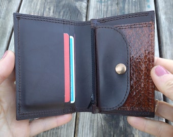 Mens Wallet Leather whith Coins Pocket, Handmade Mens Leather Wallet, Bifold Wallet, Gift for Him