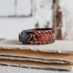 Snake Leather Bracelet, Snake  Skin Bracelet Leather, Mens Bracelet, Hand Made Bracelets, Real Snake Skin, Brown Leather Snake Bracelet
