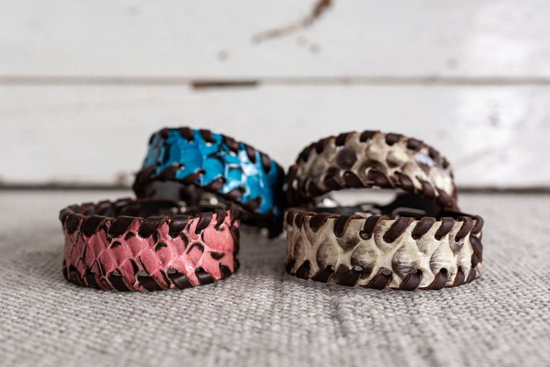 Snake Leather Bracelet Python Leather Snake Bracelet for Men Etsy