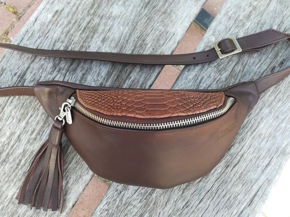 Leather FANNY PACK Brown CHOCOLATE Gucci Belt Bag Leather Hip Bag Hand Made Brown Leather Waist Bag Snake Bag Hand Made Fanny Pack Etsy Canada