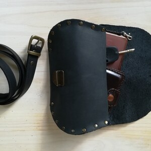 Belt bag leather, animal print Belt bag, leather hip bag, animal print clutch, leopard wallet, Crossbody purse, studded leather bag image 6