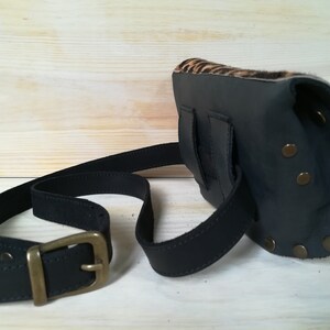 Belt bag leather, animal print Belt bag, leather hip bag, animal print clutch, leopard wallet, Crossbody purse, studded leather bag image 4
