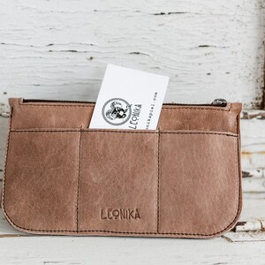 Cartera de cuero para mujer, clutch de piel monedero de mujer, monedero tarjetero de serpiente, tarjetero cartera reptil imagen 4