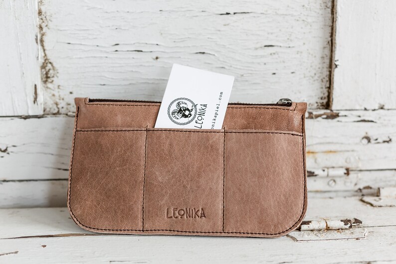 Cartera de cuero para mujer, clutch de piel monedero de mujer, monedero tarjetero de serpiente, tarjetero cartera reptil imagen 4