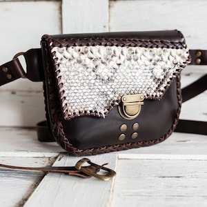 RIÑONERA de Piton Artesanal, Riñonera de Piel Serpiente, Cartera de Piel de Serpiente, Riñonera Print Serpiente