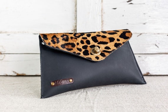 Roca tobillo Delincuente Cartera piel ANIMAL PRINT Cartera piel mujer leopardo - Etsy España