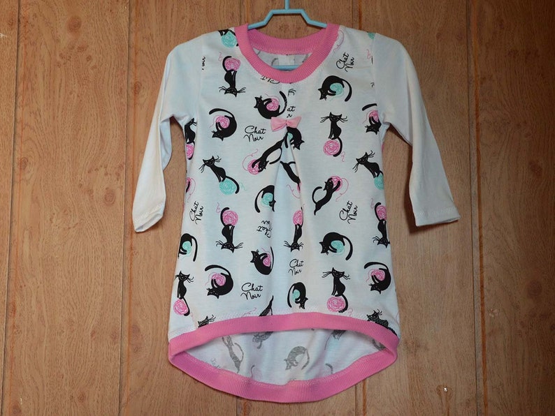 organic dress 100/% cotton white tunic clothes for girl coming home outfit DRESSTUNIC for girl tunic with cats toddler girl dress