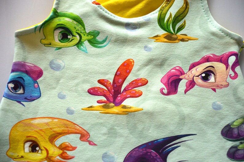 Baby harem romper rainbow FISHES print harem jumpsuit playsuit harem overall unisex preemie to 2T new baby girl gif FISHES print romper