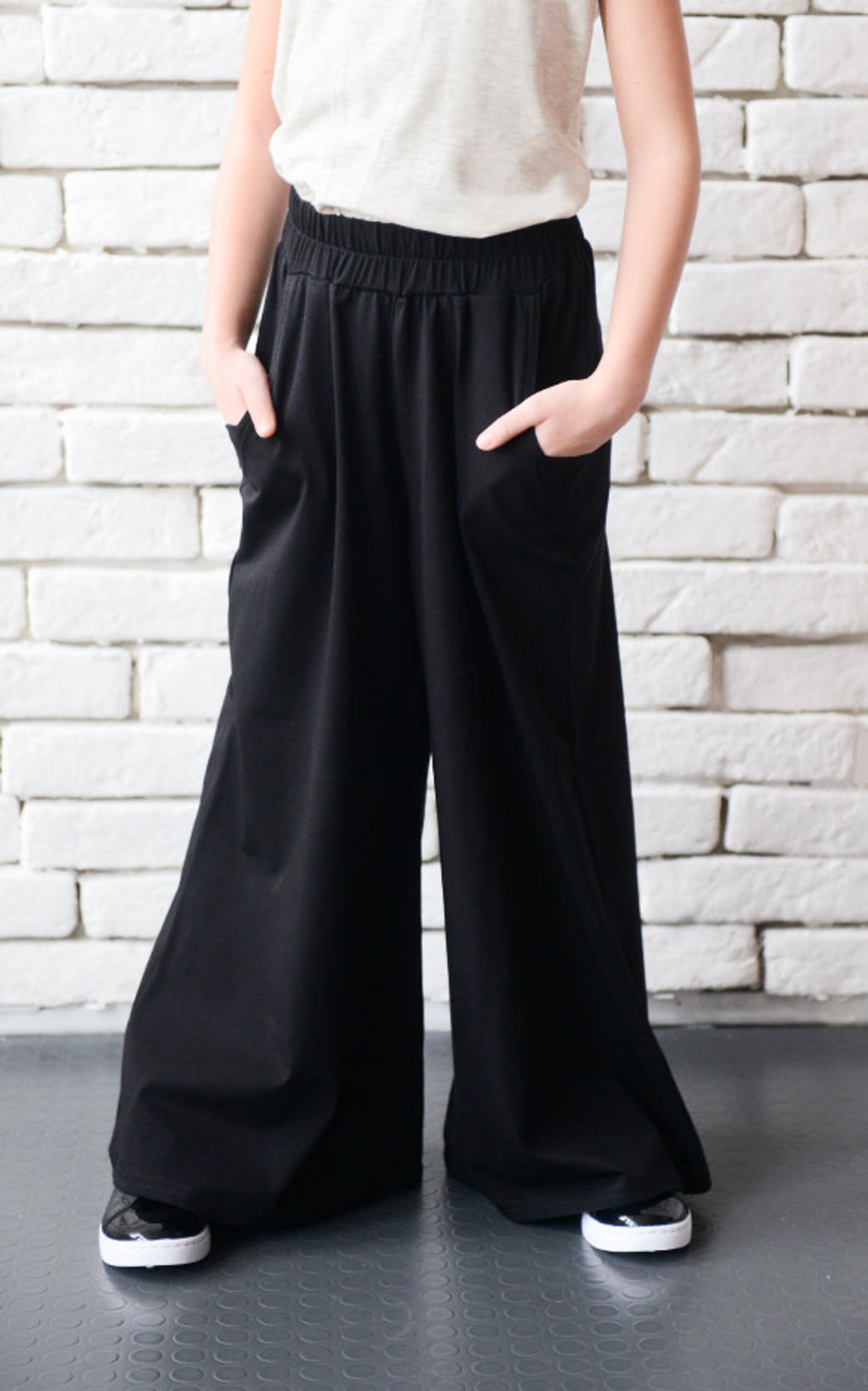 Black Maxi Pants for Kids/unisex Children Pants/long Wide Etsy