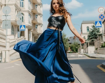 Silk Slip Skirt Maxi Blue. Silk Wrap. Multi Color Long Silk Silk Slip Skirt Maxi Blue. Silk Wrap. Multi Color Long Silk