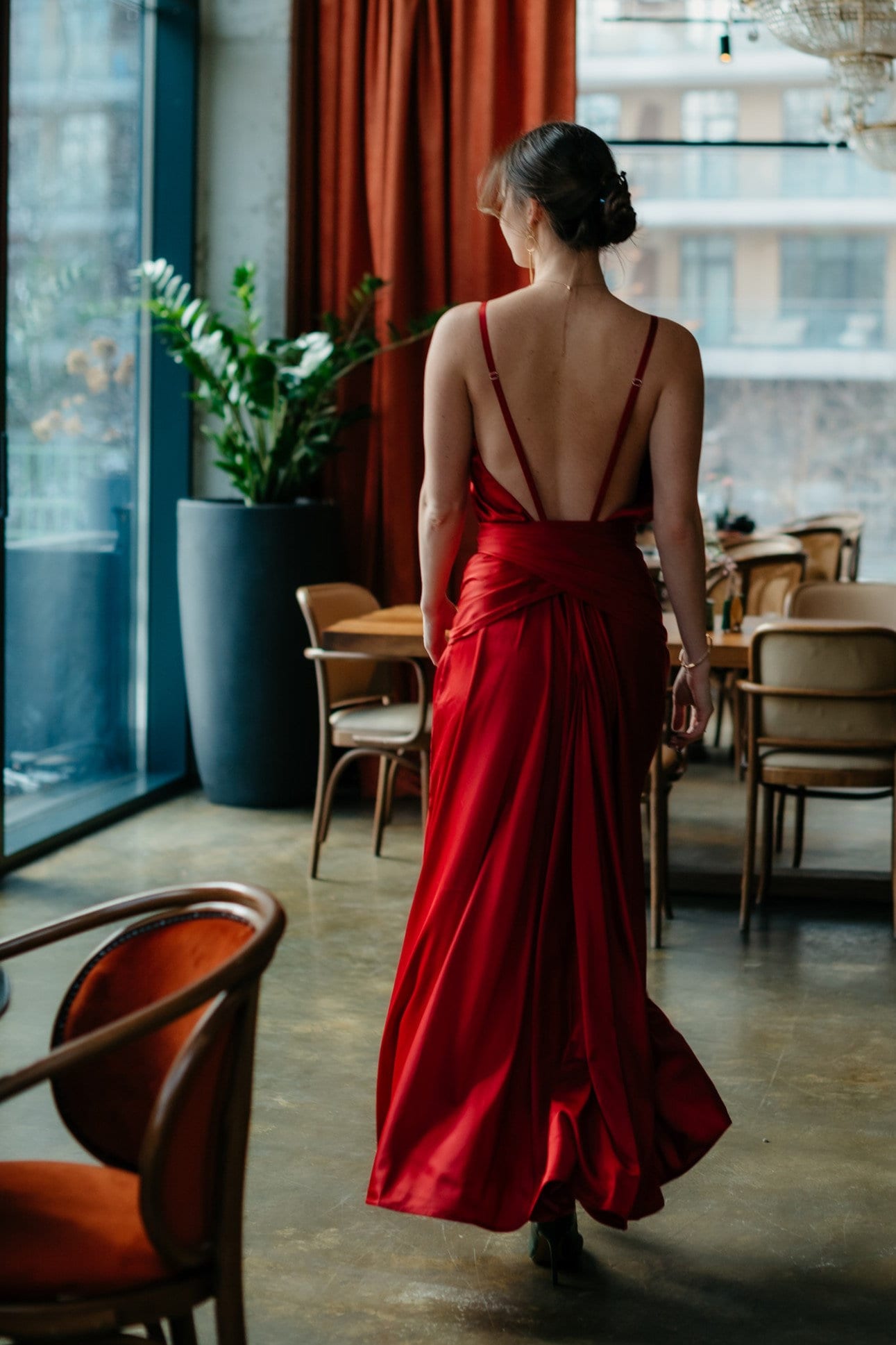 strapless open back dress Navy Blue Long A-line V Neck Backless Sparkly Open Back Formal Evening –  BIZTUNNEL main image 0