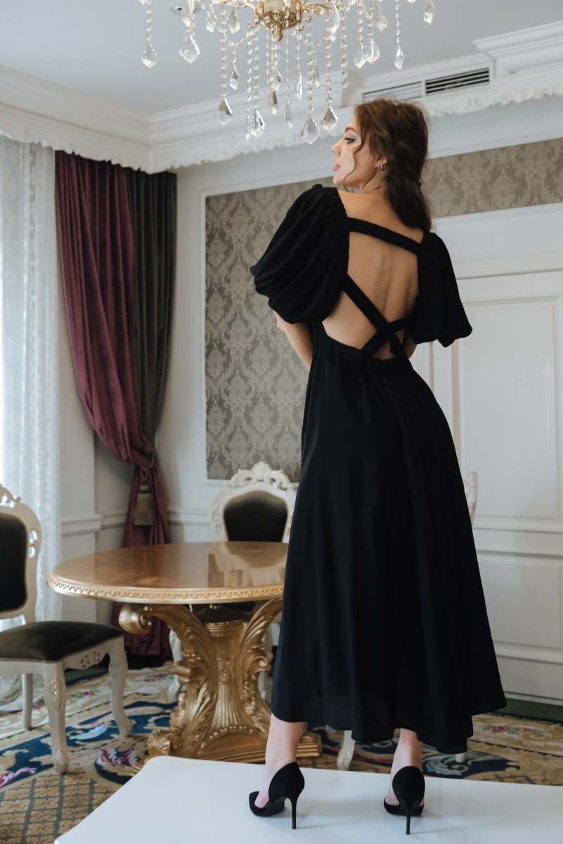 Open Back Dress - Etsy