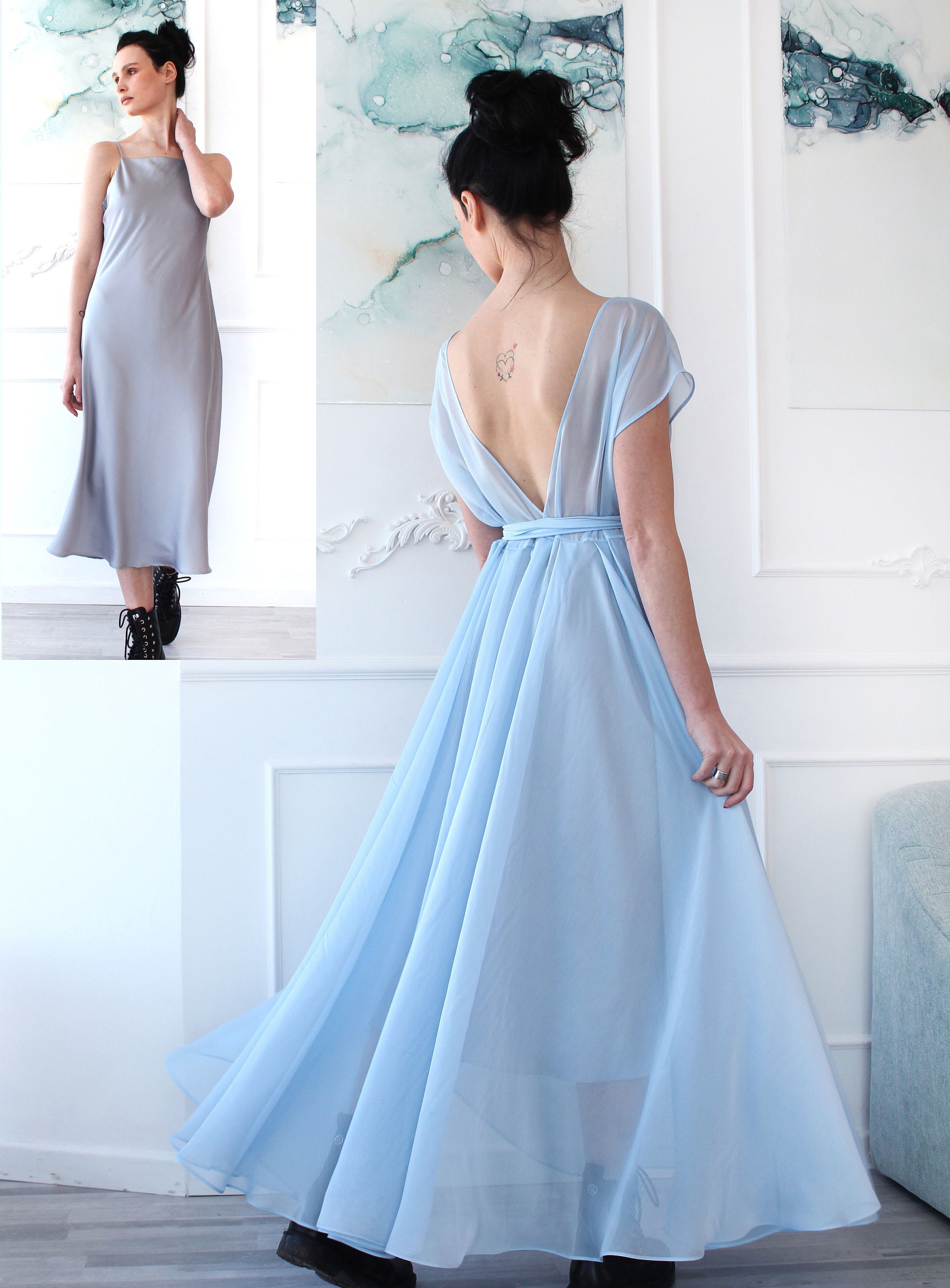 white christmas dresses Dahlia Hand-Beaded Backless Chiffon Maxi Dress | Jaded London main image 0