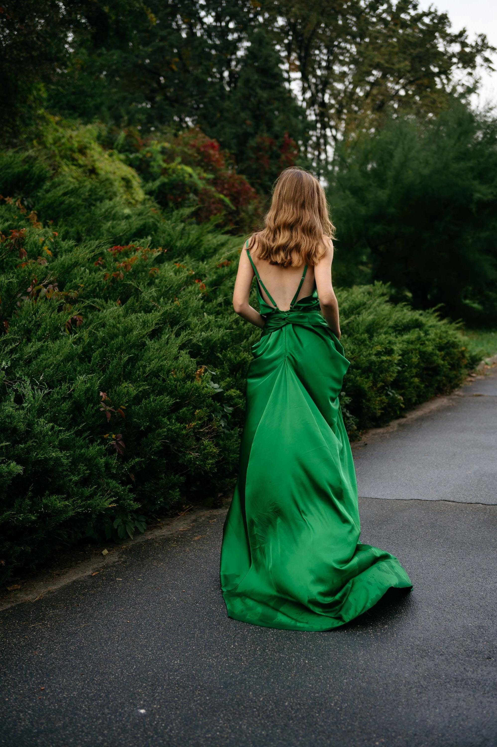emerald green infinity dress styles Made In USA Forest Green Infinity Dress Multiway Bridesmaid Dress Convertible Made In USA main image 1