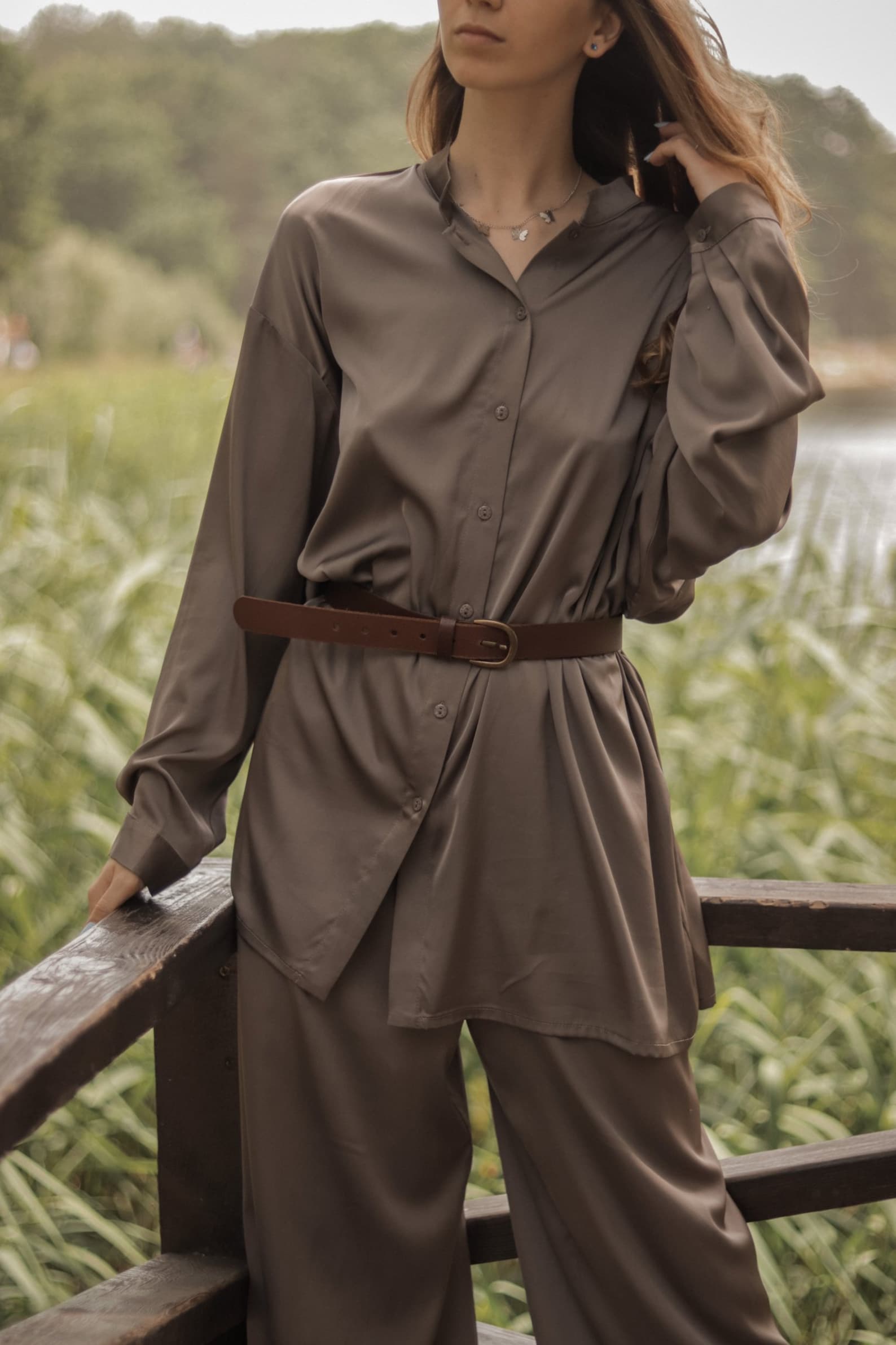 Yellow Tusser Satin Butti Pant Suit main image 1