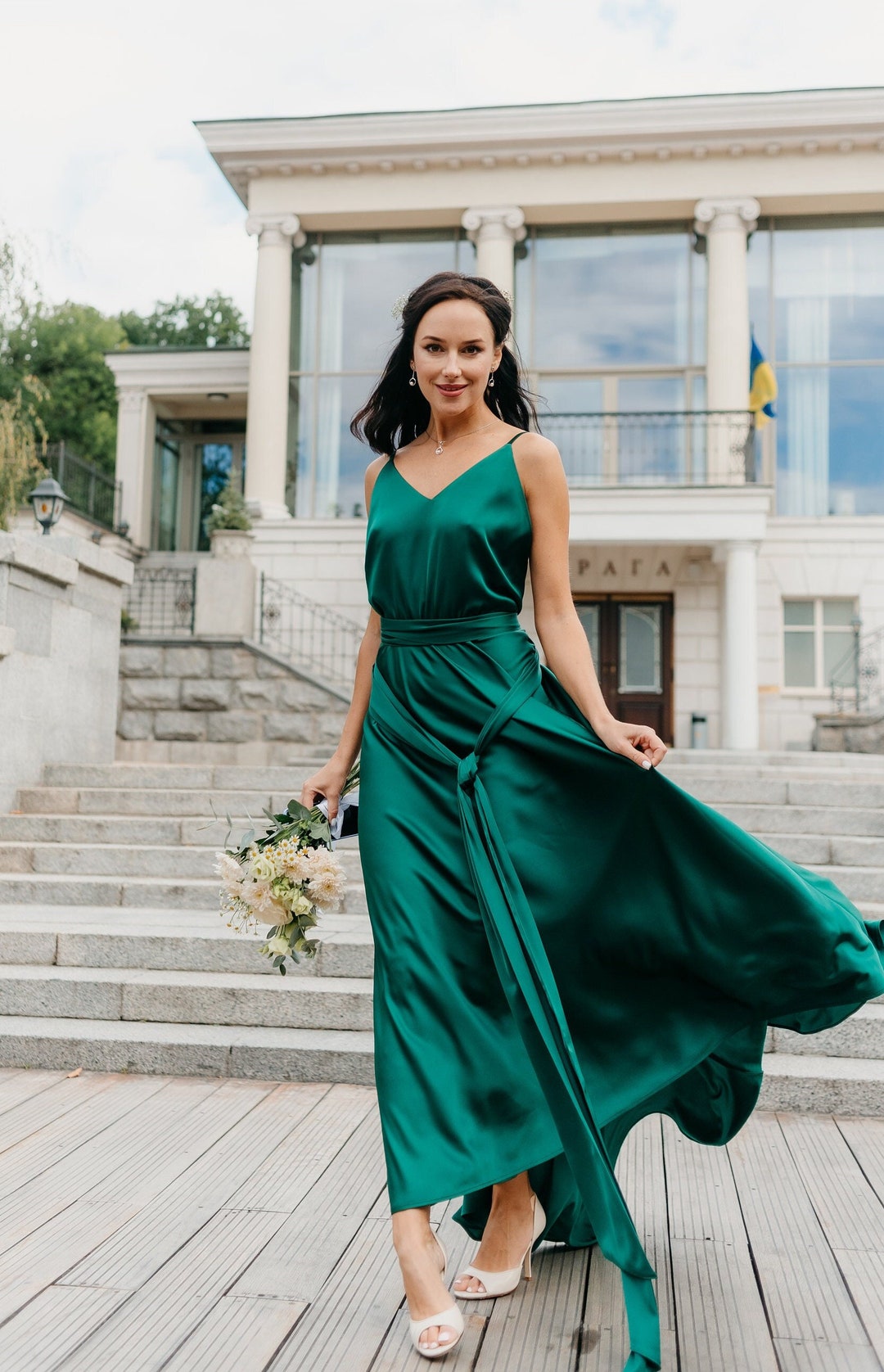 giva backless satin dress Dolce Life Backless Satin Maxi Dress Sage