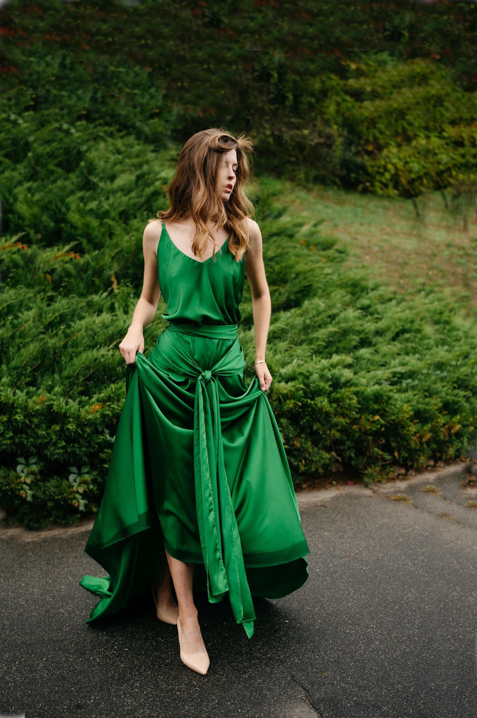 ワンピース SALVATORE FERRAGAMO Olive Green Silk Dress FERRAGAMO Olive green silk dress | gebnegozionline | REVERSIBLE