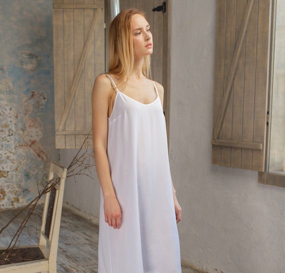 Lining With Spaghetti Straps 100 Cotton Organic Lining Cotton Slip Dress Nightgown Women Cotton Nightdress Etsy UK