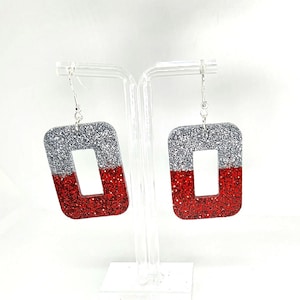 Ohio State University Officially Licensed Glitter Earrings | Buckeyes Dangles | Pretty OSU Earrings | OSU Grad Gift Idea | Shop Best Seller