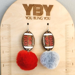 Ohio State Pom Pom Earrings: Officially Licensed OSU Buckeye Gameday