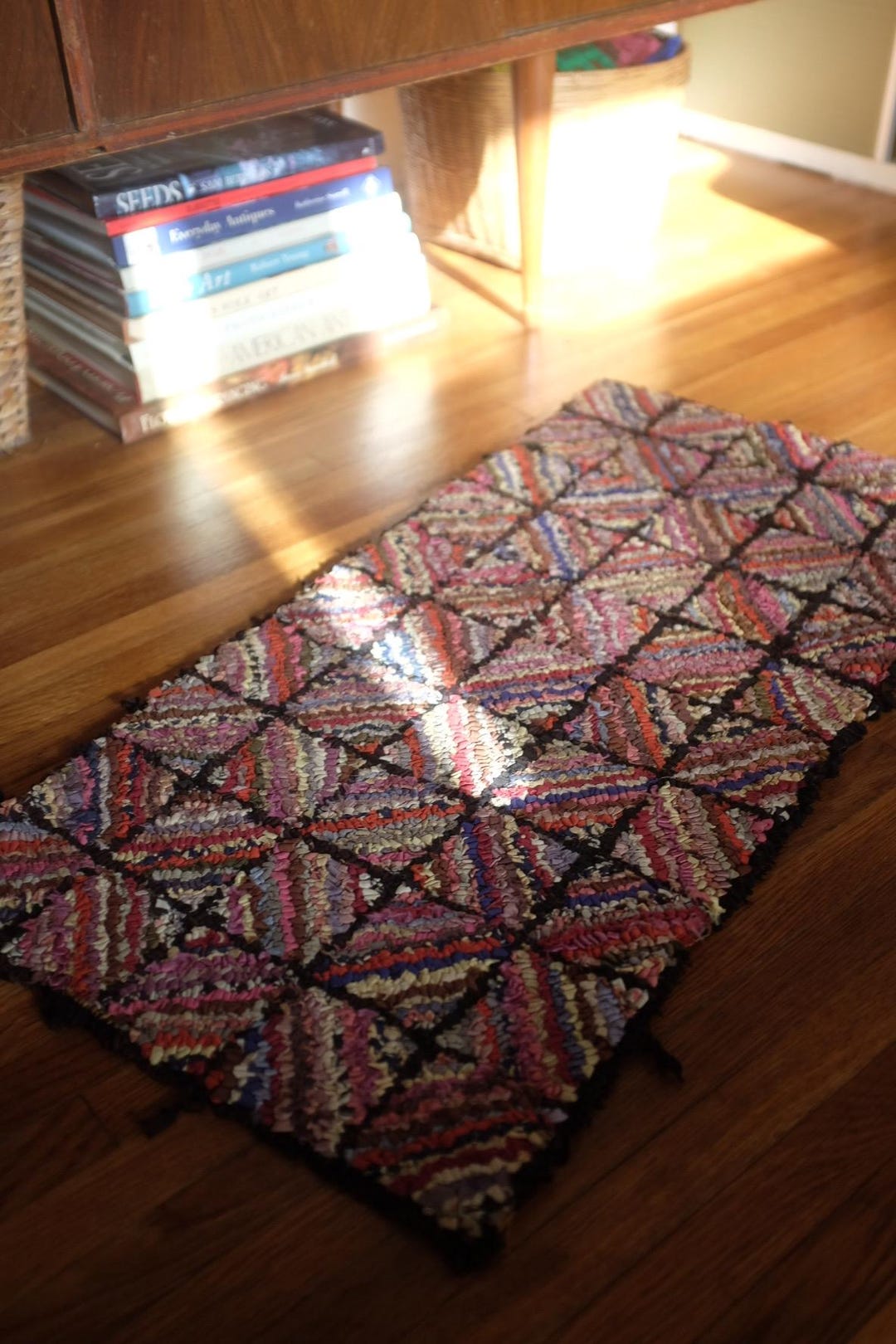 Primitive Hand Hooked Antique Rug - Etsy