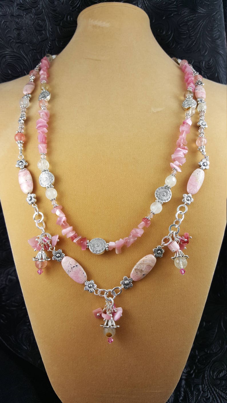 Rose Multi Strand Necklace