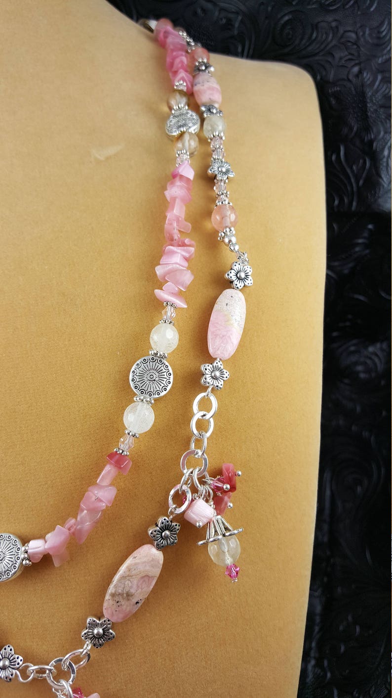 Rose Multi Strand Necklace