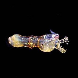 Hand blown glass dragon pipe.