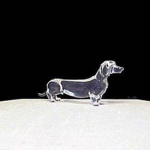 Hand blown glass dachshund figurine collectible.