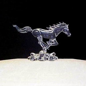 Hand blown glass mustang horse.
