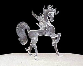 Hand blown glass pegasus.