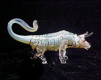 Hand blown glass bull pipe.