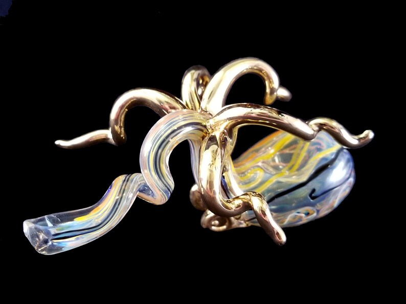 Hand Blown Glass Octopus Pipe. Etsy