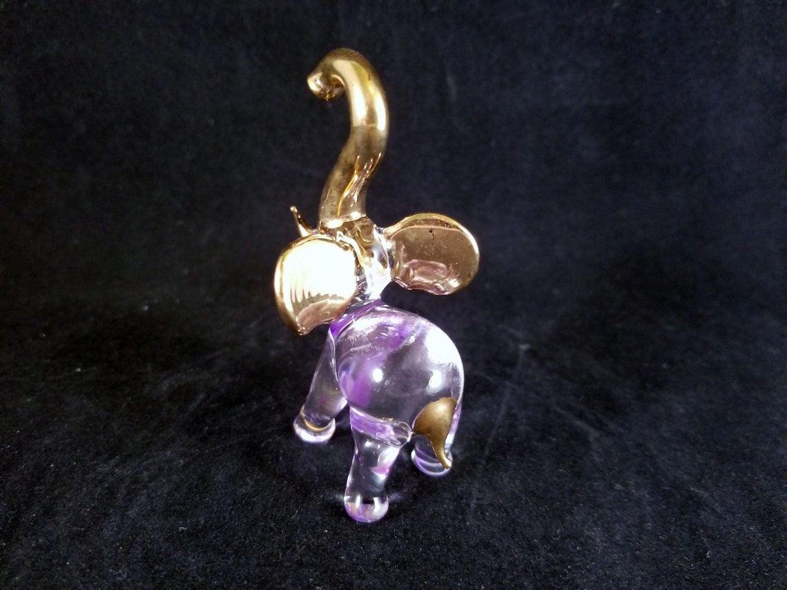 Hand Blown Glass Elephant Etsy