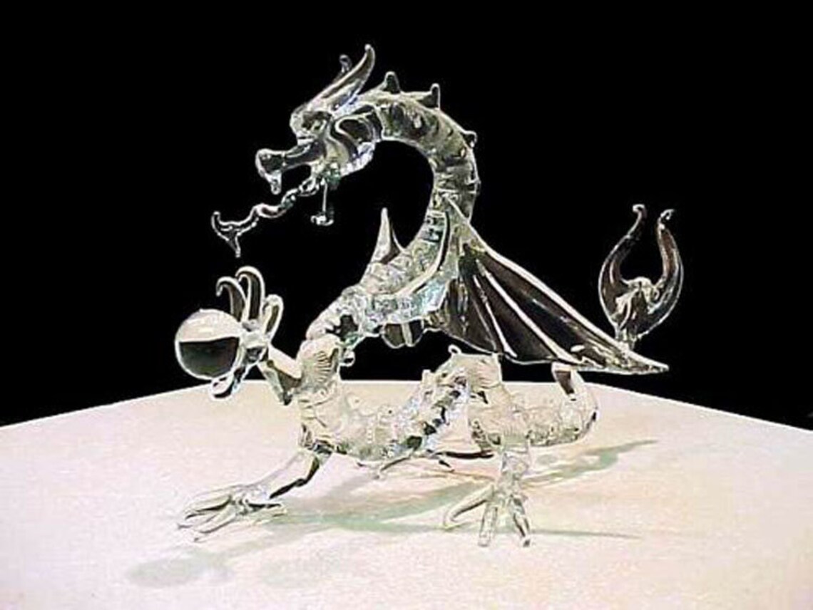 Hand Blown Glass Flying Dragon - Etsy