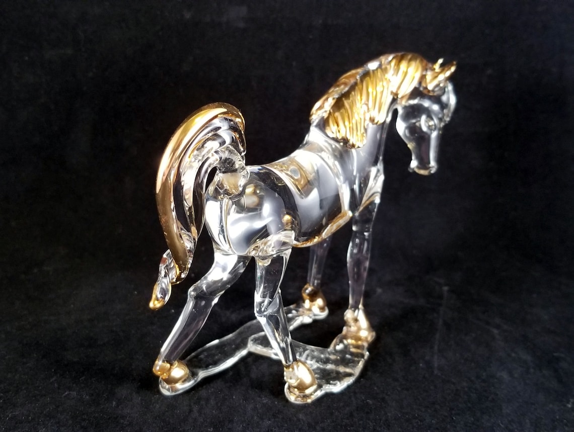 Hand Blown Glass Horse Etsy