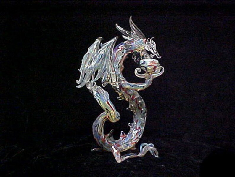 Hand blown glass dragon pipe. Etsy