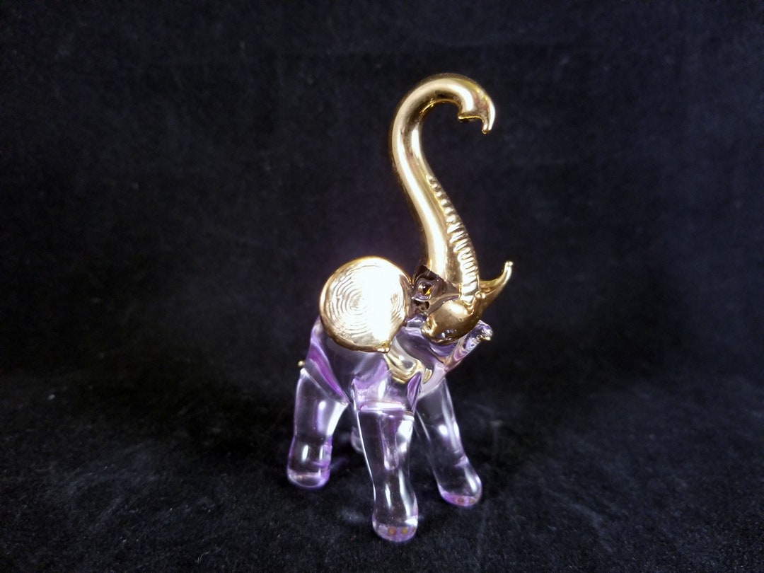 Hand Blown Glass Elephant Etsy