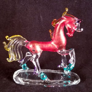 Hand blown glass horse