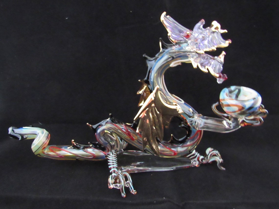 Hand Blown Glass Scary Face Dragon Pipe. Etsy